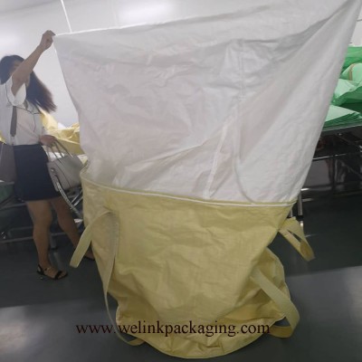 Top Filling Skirt Ton Big Bag 2500kg 1 Ton Garbage Bags for Construction Waste